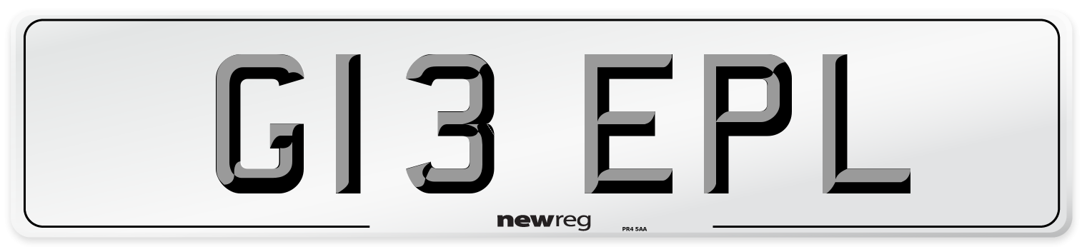 G13 EPL Number Plate from New Reg